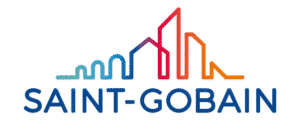 Logotipo corporativo del Grupo Saint-Gobain, líder mundial en soluciones de vidrio y construcción sostenible partner de TermProtect